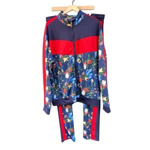 Stacy Adams Men's 2-Piece Tracksuit Set Floral Colorblock 2XL